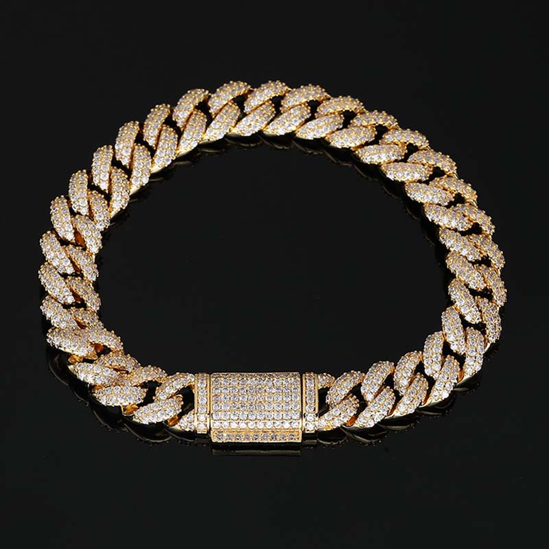 10MM "Moissanite Micro Paved Miami Cuban Link Bracelet – Iced Out VVS Diamond-Look Hip Hop Jewelry for Men & Women"
