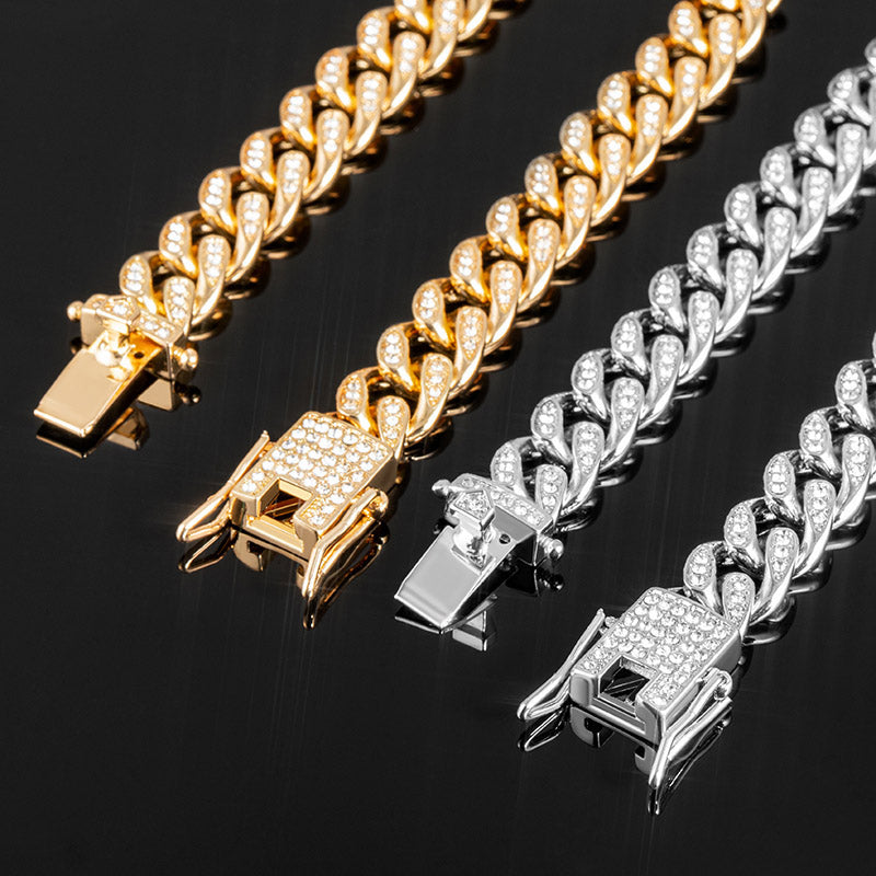 "10mm Moissanite Tear Drop Miami Cuban Link Bracelet in Gold – Iced Out VVS Diamond-Look Hip Hop Jewelry for Men & Women"