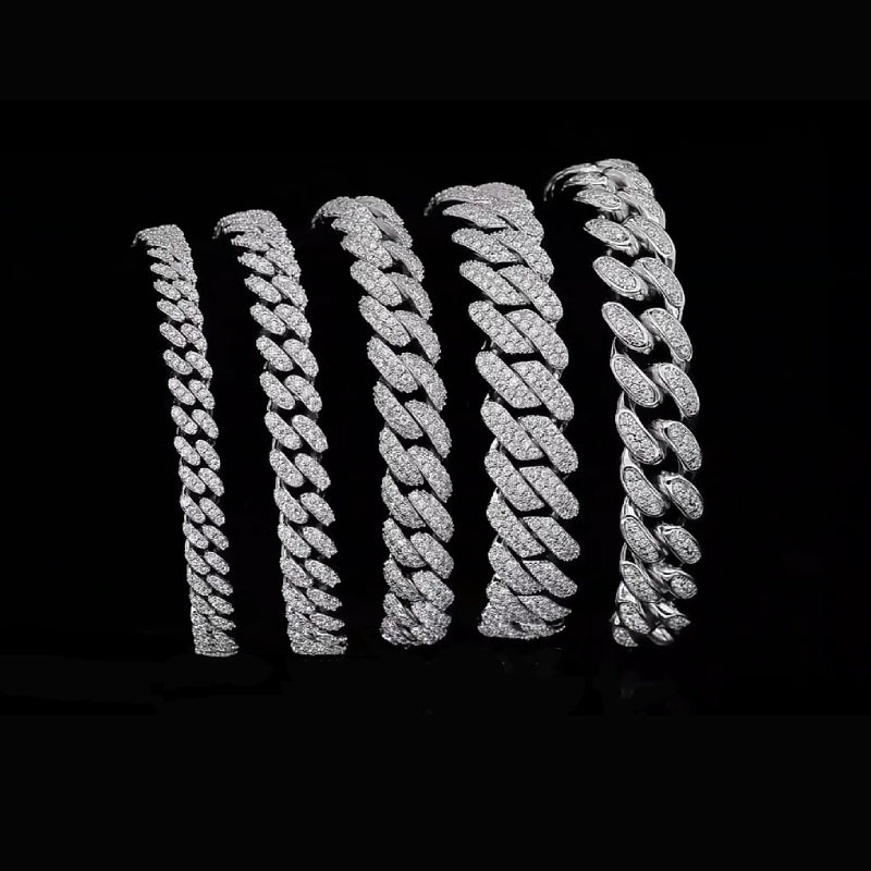 10MM "Moissanite Micro Paved Miami Cuban Link Bracelet – Iced Out VVS Diamond-Look Hip Hop Jewelry for Men & Women"