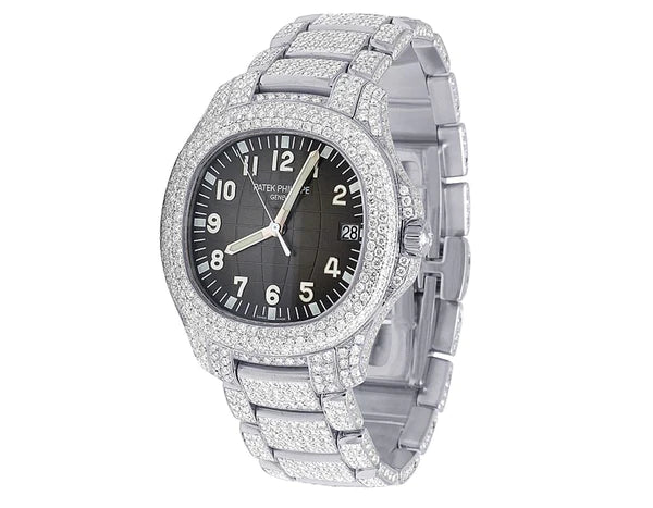 Stainless Steel Mechanical Moissanite Watch, Iced Out Bust Down Diamond, Hip Hop Style Watch for Men โ Customized VVS Branded