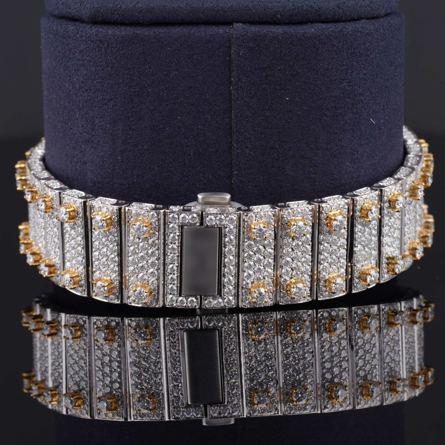 Elegant Automatic Roman Numeral Swiss-Style Moissanite Watch – Luxury Timepiece with Classic Design & Timeless Shine