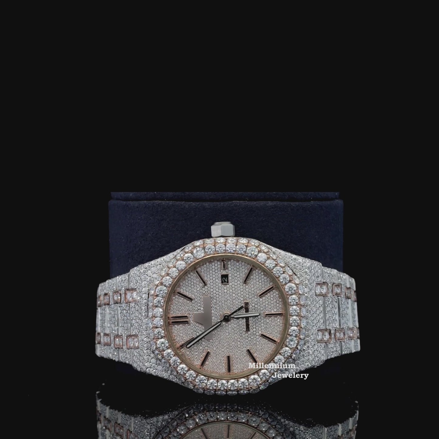 Elegant Iced-Out Moissanite Watch for Men โ Sapphire Crystal Glass, Luxury Bling Timepiece with Ultimate Shine & Style