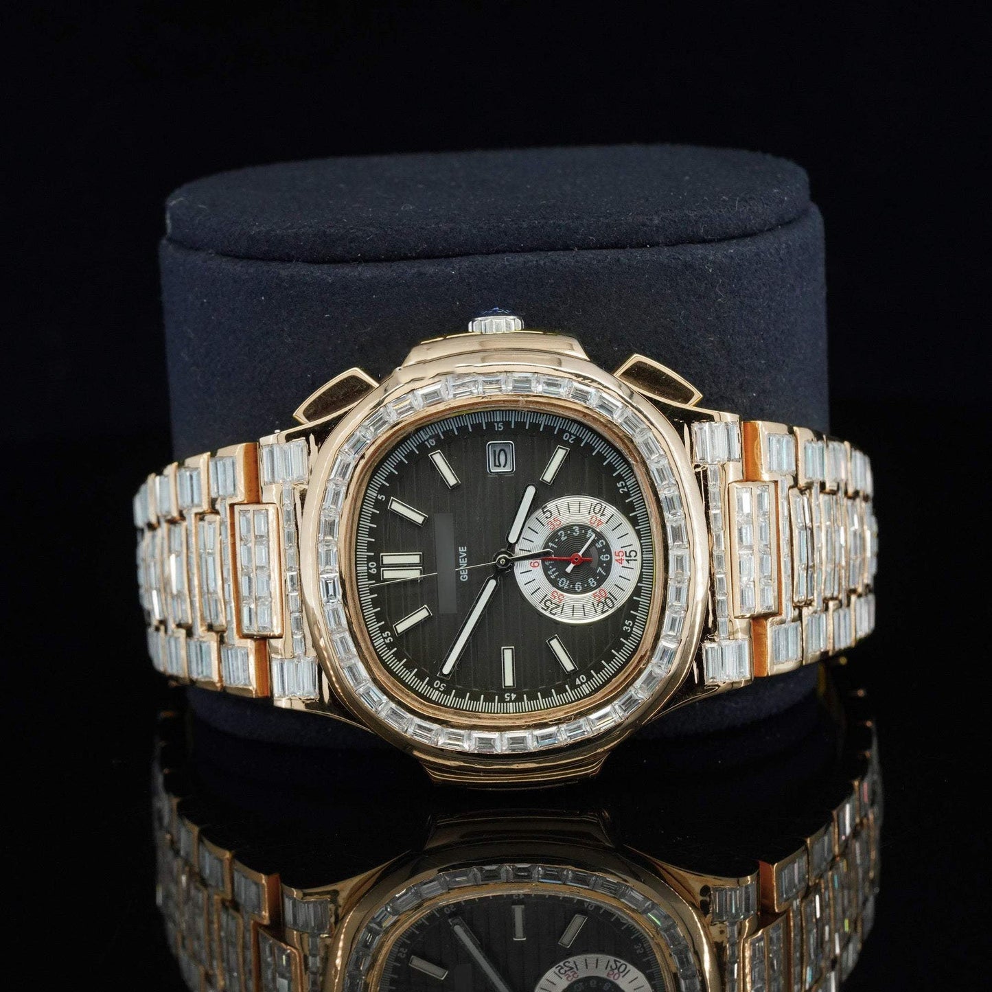 Exceptional Iced-Out Moissanite Watch โ Automatic Chronograph, Waterproof Luxury Timepiece for Men