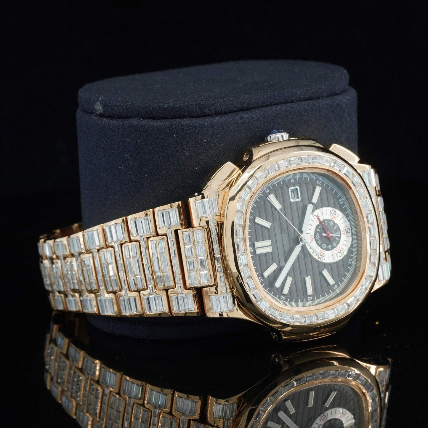 Exceptional Iced-Out Moissanite Watch โ Automatic Chronograph, Waterproof Luxury Timepiece for Men
