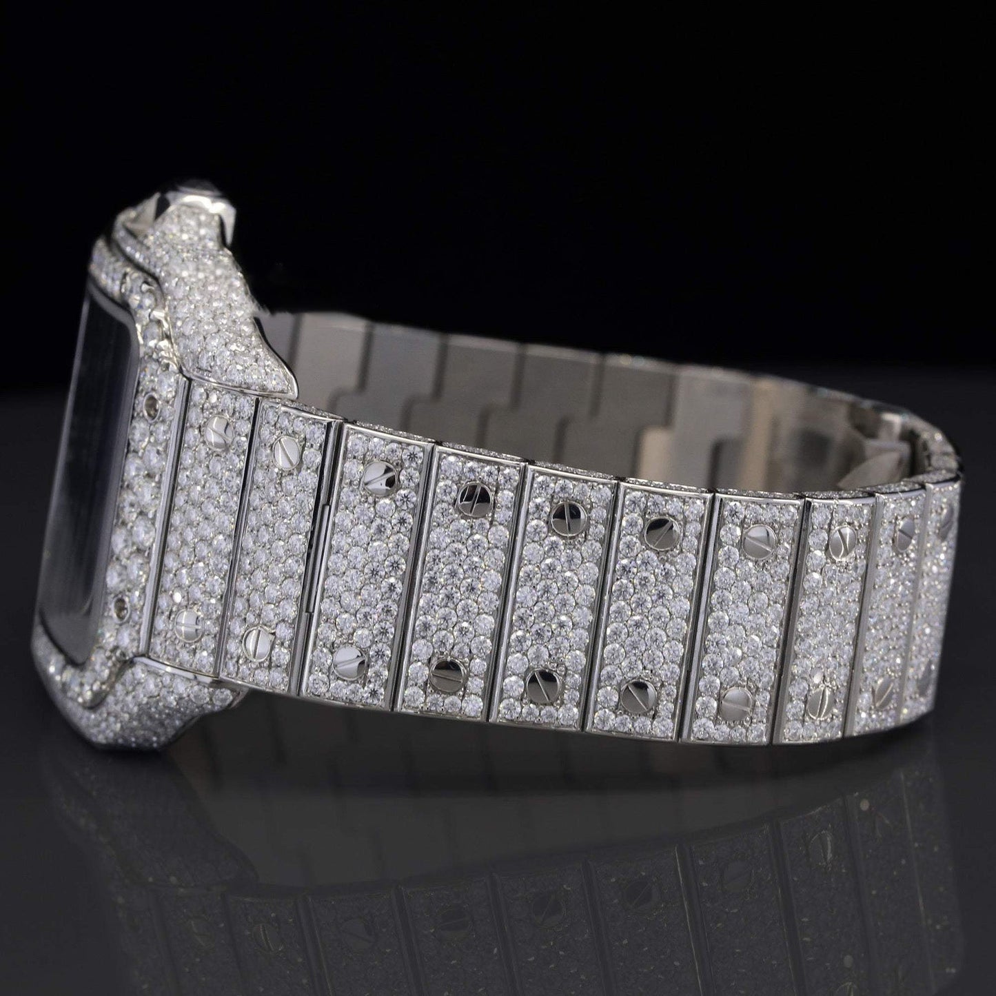Roman Numeral Moissanite Diamond Dial Watch – Luxury Timepiece with Classic Elegance & Ultimate Shine