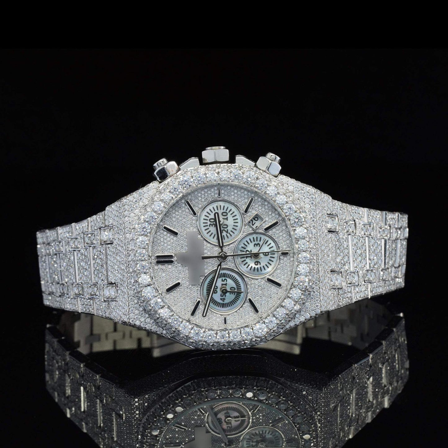 Iced-Out Automatic Moissanite Diamond Wristwatch for Men โ Luxury Bling Timepiece with Ultimate Shine & Style