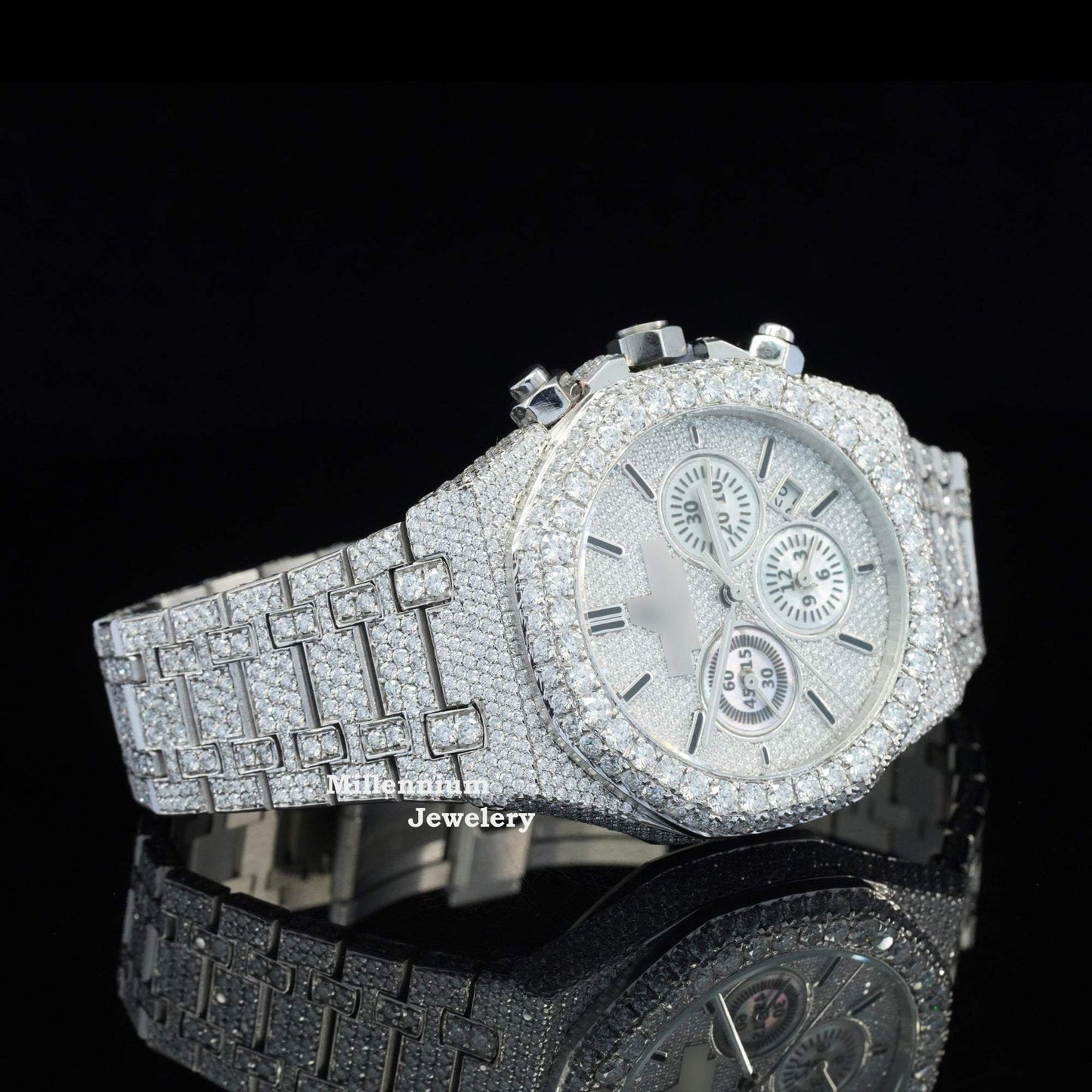 Iced-Out Automatic Moissanite Diamond Wristwatch for Men – Luxury Bling Timepiece with Ultimate Shine & Style