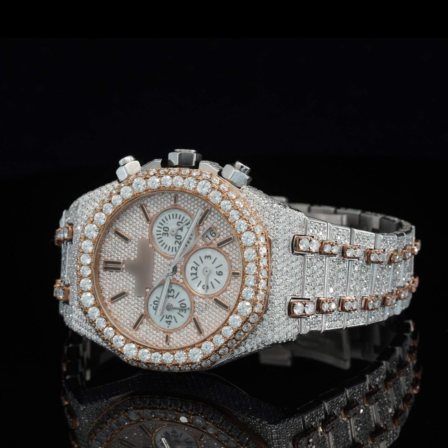 Luxury Iced-Out Bust Down Moissanite Diamond Automatic Watch โ High-End Bling Timepiece for Ultimate Style & Shine