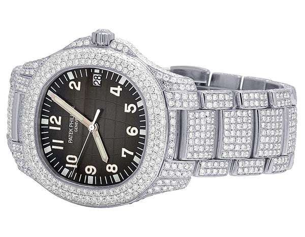 Stainless Steel Mechanical Moissanite Watch, Iced Out Bust Down Diamond, Hip Hop Style Watch for Men โ Customized VVS Branded