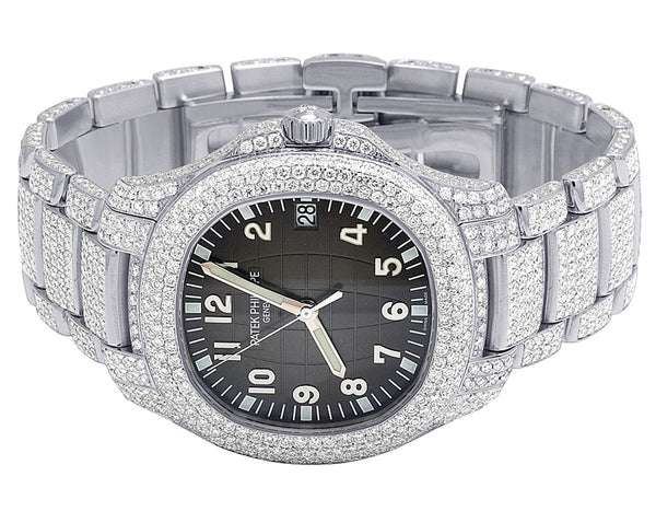 Stainless Steel Mechanical Moissanite Watch, Iced Out Bust Down Diamond, Hip Hop Style Watch for Men โ Customized VVS Branded