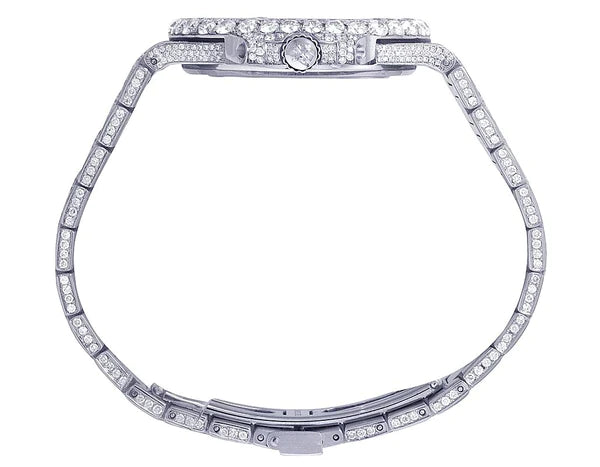 Luxury Iced Out Automatic Movement Watch, VVS Moissanite, Stainless Steel, Hip Hop Style โ Customized Watch for Men & Women