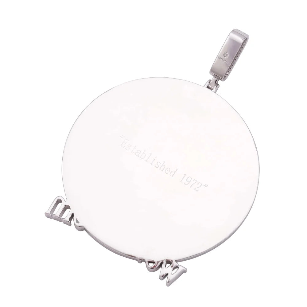 “B” Custom Moissanite Circle Pendant – Iced Out Diamond-Look Personalized Hip Hop Necklace Jewelry