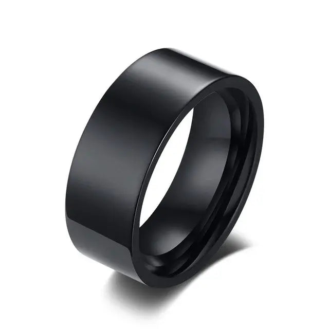 "Artificial Black Halo Band Ring for Women | Stylish Black-Plated Adjustable Fashion Jewelry"