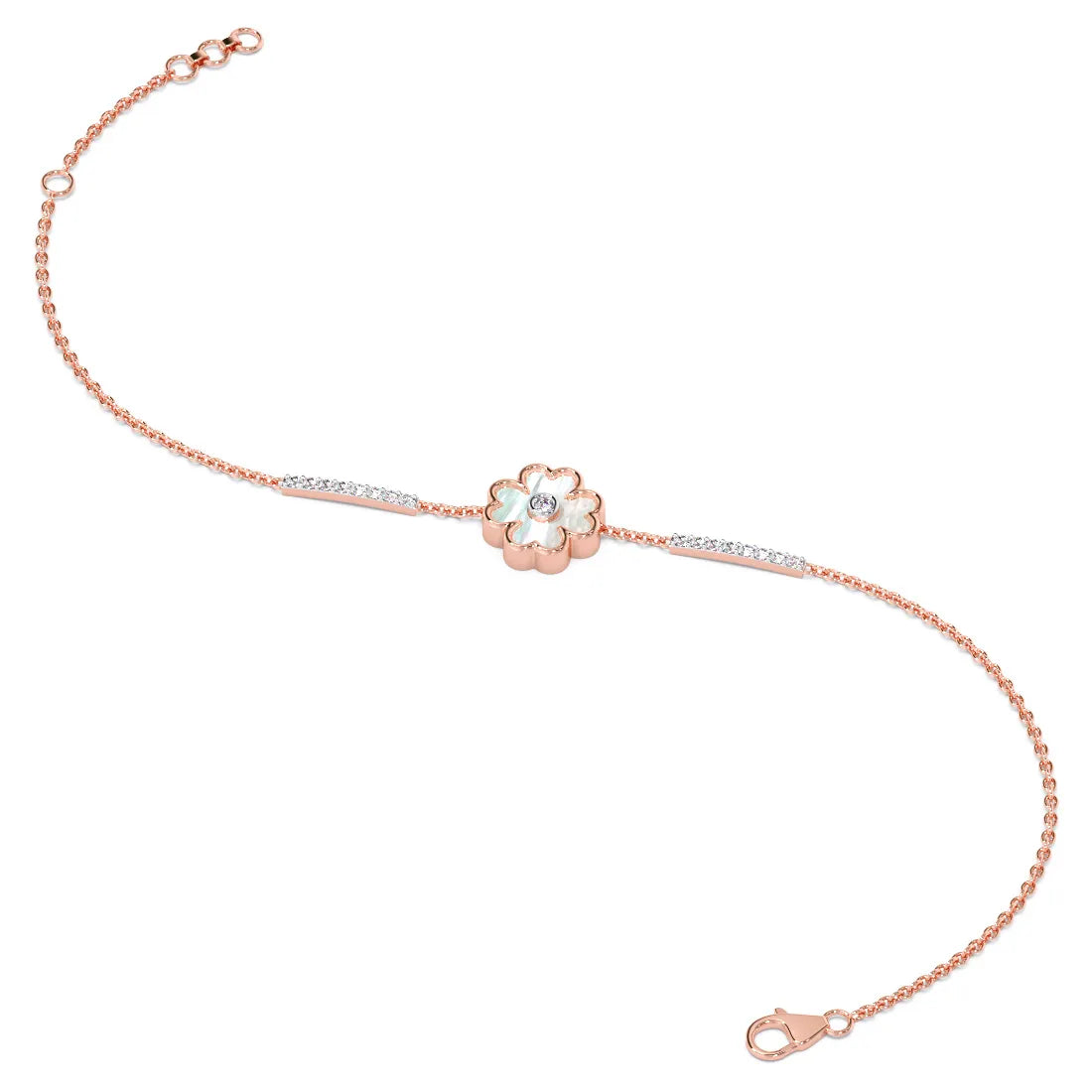55 MM Moissanite Strung Clover Diamond Chain Bra – VVS Luxury Body Jewelry for Women in Yellow, Rose & White Gold Finishes