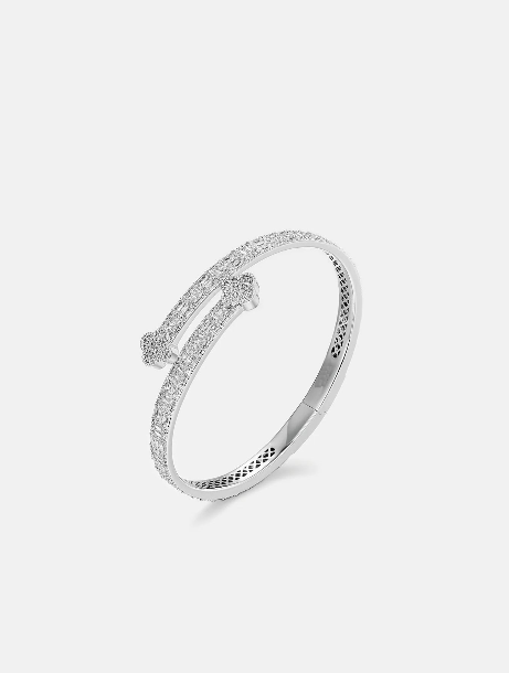 MW Lavish VVS Moissanite 925 Sterling Silver 5MM Baguette Four Leaf Clover Bracelet Hip Hop MW_CB1027