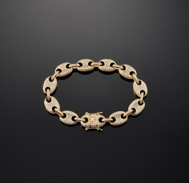 MW Lavish Shinny 10MM G-Link in Yellow Gold Round Shape Bracelet Hip Hop MW_CB1031