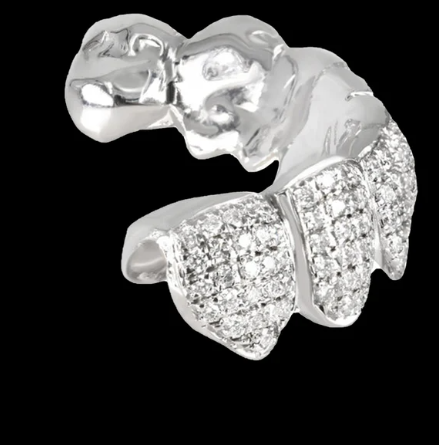 MW Lavish Shinny VVS Moissanite 925 Sterling Silver White Gold Plated Grillz Hip Hop MW_G1013