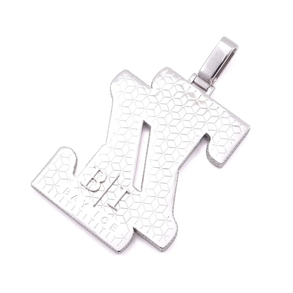 "ZZ" Custom Moissanite Pendant – Iced Out Diamond-Look Personalized Hip Hop Necklace Jewelry