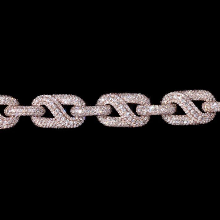 10 MM Rose Gold Moissanite Prong Cuban Link Bracelet – Iced Out VVS Diamond-Look Hip Hop Jewelry for Men & Women