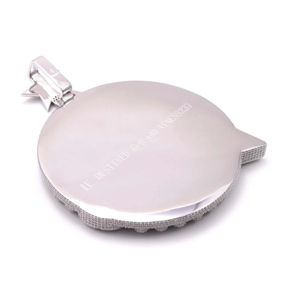 “ESOLO” Custom Moissanite Circle Pendant – Iced Out Diamond-Look Personalized Hip Hop Necklace Jewelry for Men & Women