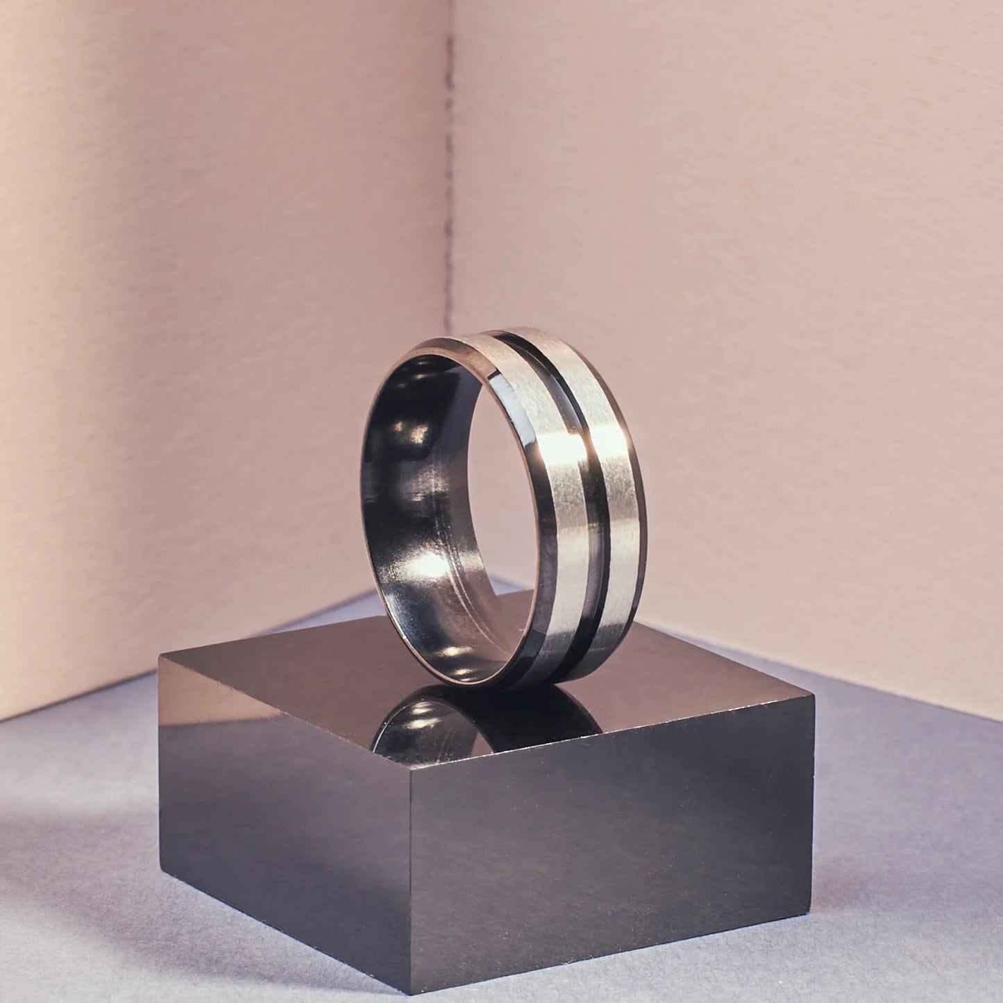 "Artificial Eclipse Black Band Ring for Men | Matte Finish Adjustable Fashion Jewelry"