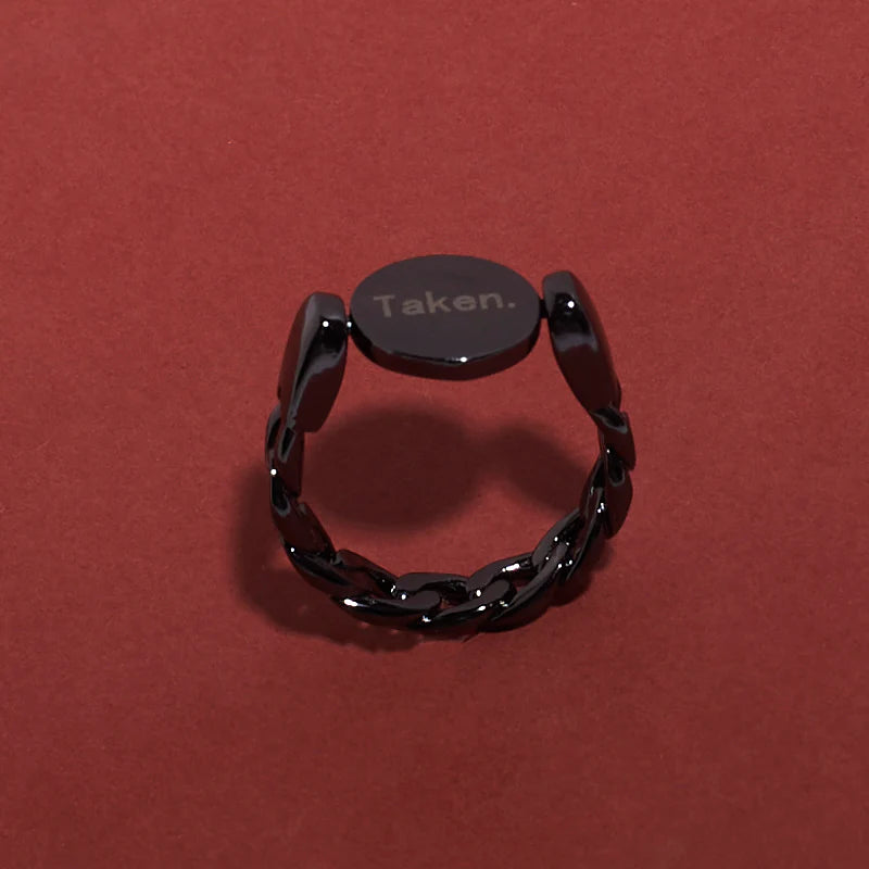 "Artificial Happily Taken Secret Flip Ring for Women | Adjustable Gold-Plated Fashion Jewelry"