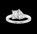"Toi et Moi Moissanite Ring for Women – Pure 925 Sterling Silver Double Stone Diamond-Look Engagement Ring