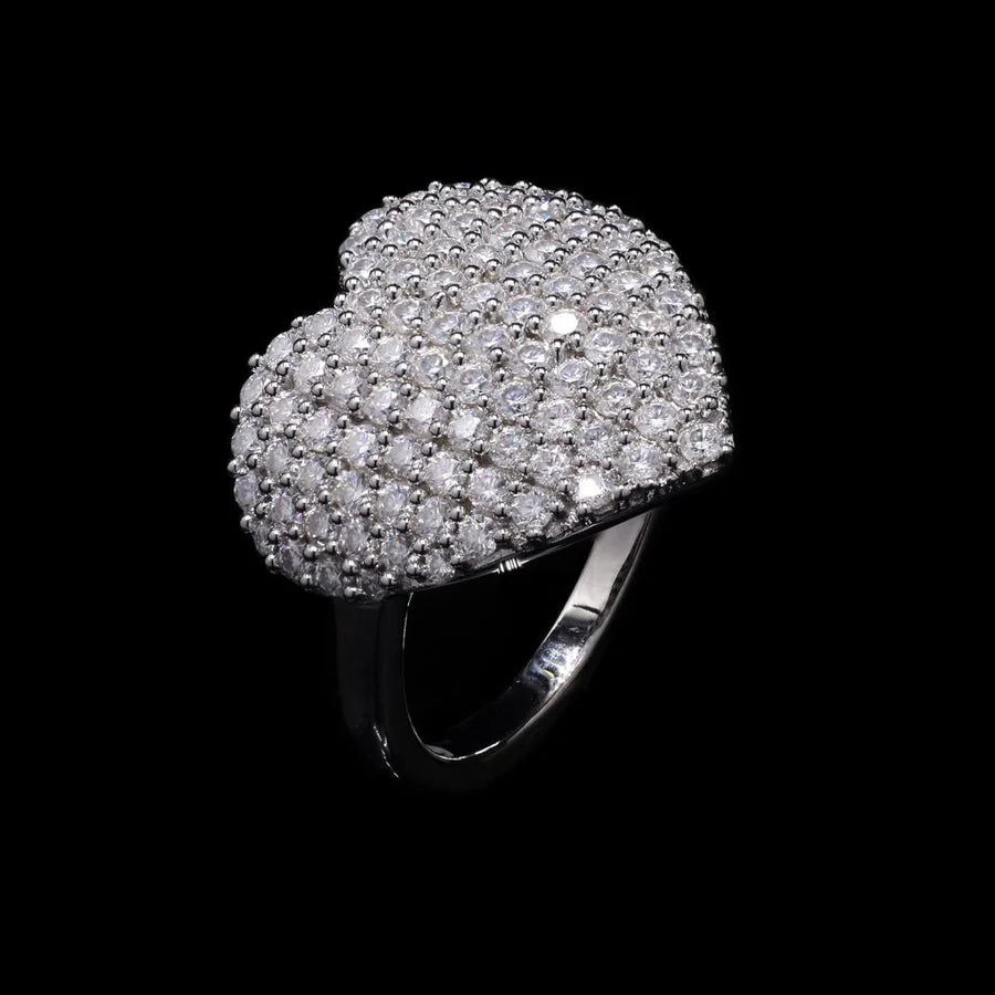 "Heart Moissanite Ring for Women – Pure 925 Sterling Silver Romantic Diamond-Look Promise Ring"