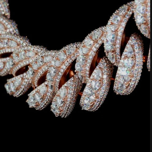 30mm Iced Out Cuban Link Chain – Mixed Cut VVS1 Moissanite Diamonds | Heavy 925 Silver