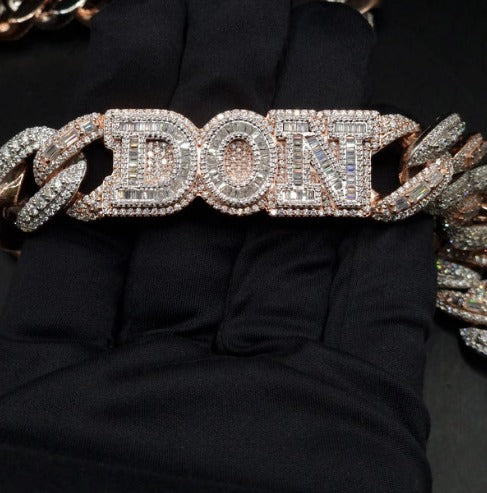 20mm VVS Moissanite Cuban Chain | Rhodium Plated 925 Silver | Round & Emerald Cut Iced Out Chain | Pass Diamond Tester | Hip Hop Jewelry