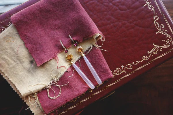 Garnet, Citrine & Agate Drops