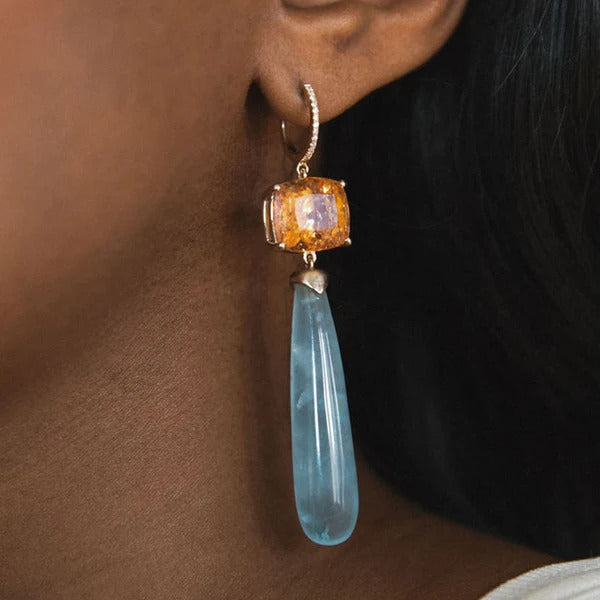 TOPAZ & AQUAMARINE EARRINGS