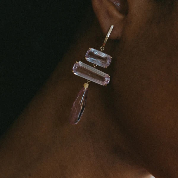 KUNZITE TRIPLE DROP EARRINGS