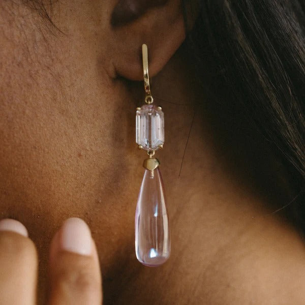 KUNZITE TRIPLE DROP EARRINGS