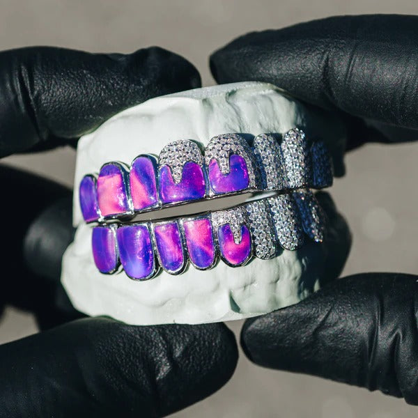 Iced Opals with VVS Moissanite Drips Grillz