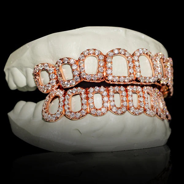 Iced VVS Moissanite Open Face Grillz