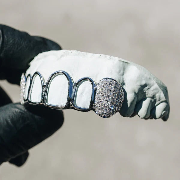 Open Face with Iced Fangs Grillz