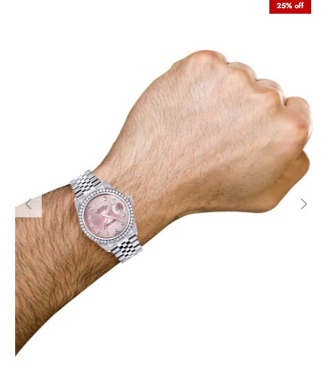 Mens Rolex Datejust Watch 16200 | 36Mm | Pink Dial | Jubilee Band