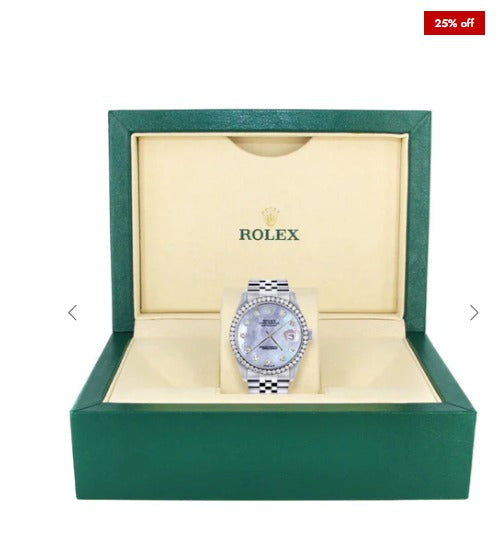 Mens Rolex Datejust Watch 16200 | 36Mm | Mother of Pearl Dial | Jubilee Band