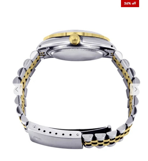 Diamond Gold Rolex Watch For Men 16233 | 36MM | Full Diamond Roman Dial | Jubilee Band