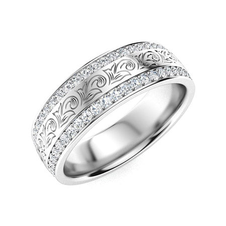 "SI Diamond and Moissanite Wedding Ring for Women – Elegant Diamond-Look Band in 925 Sterling Silver, Yellow Gold, Rose Gold, or White Gold"