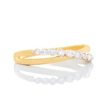 "0.25ctw Moissanite Bubble Band with High Polish Crossover Design – VVS D-Color 925 Sterling Silver Modern Statement Ring for Women"