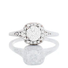 "0.85ctw Moissanite Cushion Halo Solitaire Ring – VVS D-Color 925 Sterling Silver Elegant Engagement Jewelry for Women"