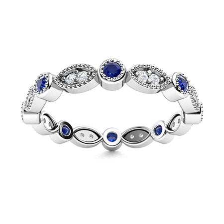 Natural AAAA Sapphire and Moissanite Wedding Ring for Women – Elegant Diamond-Look Band in 925 Silver, Yellow Gold, Rose Gold, or White Gold