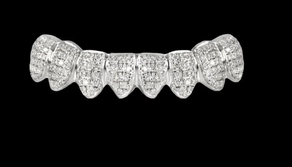 MW Lavish Shinny VVS Moissanite 925 Sterling Silver White Gold Plated Grillz Hip Hop MW_G1013
