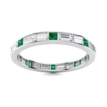 "Princess-Cut Natural AAAA Emerald and Moissanite Wedding Ring for Women – Elegant 925 Sterling Silver or Gold Band with VS Diamond-Look Accents"