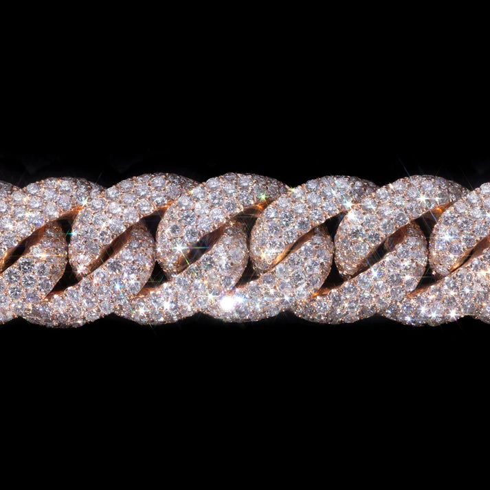 10 MM Rose Gold Moissanite Pavé Cuban Link Bracelet – Iced Out VVS Diamond-Look Hip Hop Jewelry for Men & Women