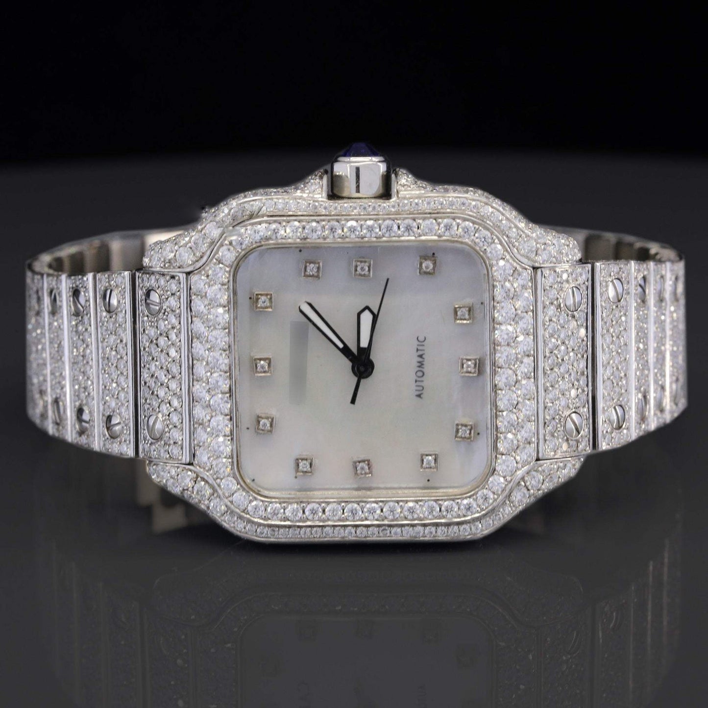 Hip Hop Fully White Moissanite Diamond Watch for Men – Luxury Iced Out VVS Bust down Bling Watch – Stylish & Flashy Jewelry
