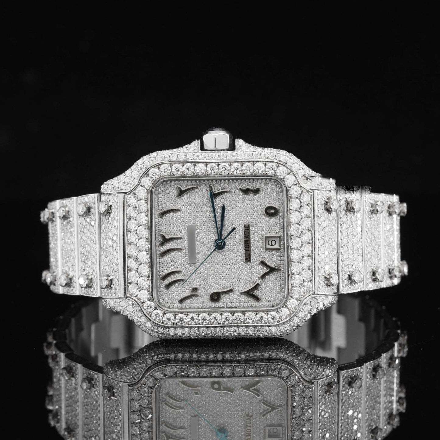Men’s VVS Moissanite Watch | 42MM Luxury Bust Down | 16CT Iced Out Bling | 14K Rose Gold Hip Hop Diamond Watch