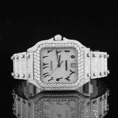 Men’s VVS Moissanite Watch | 42MM Luxury Bust Down | 16CT Iced Out Bling | 14K Rose Gold Hip Hop Diamond Watch